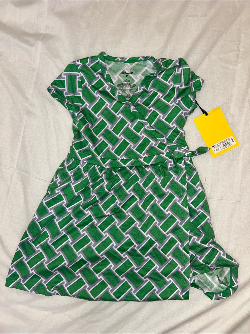 Diane Von Furstenberg DVF for Target Green Geometric Wrap-Style Mini Dress